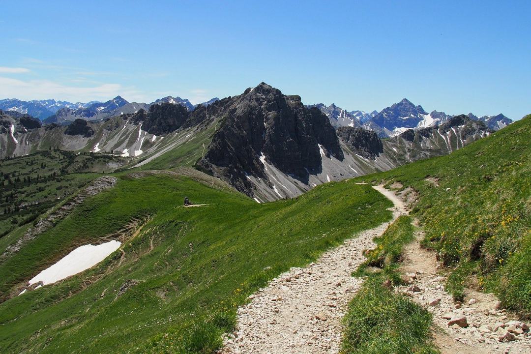 山 小路 阿尔高 阿尔卑斯山 顶峰图片