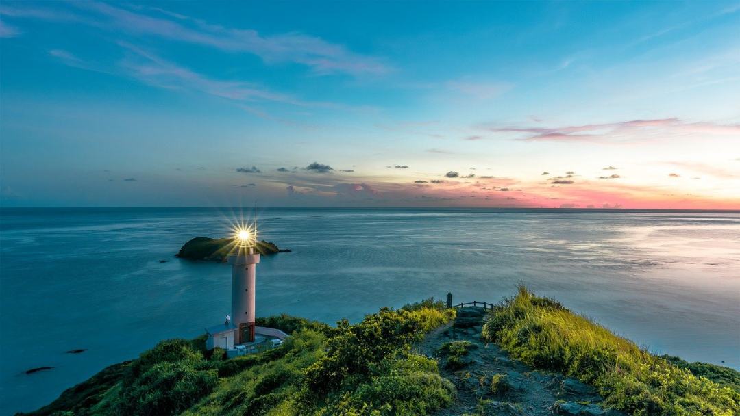 灯塔 大海 景观 石垣岛图片