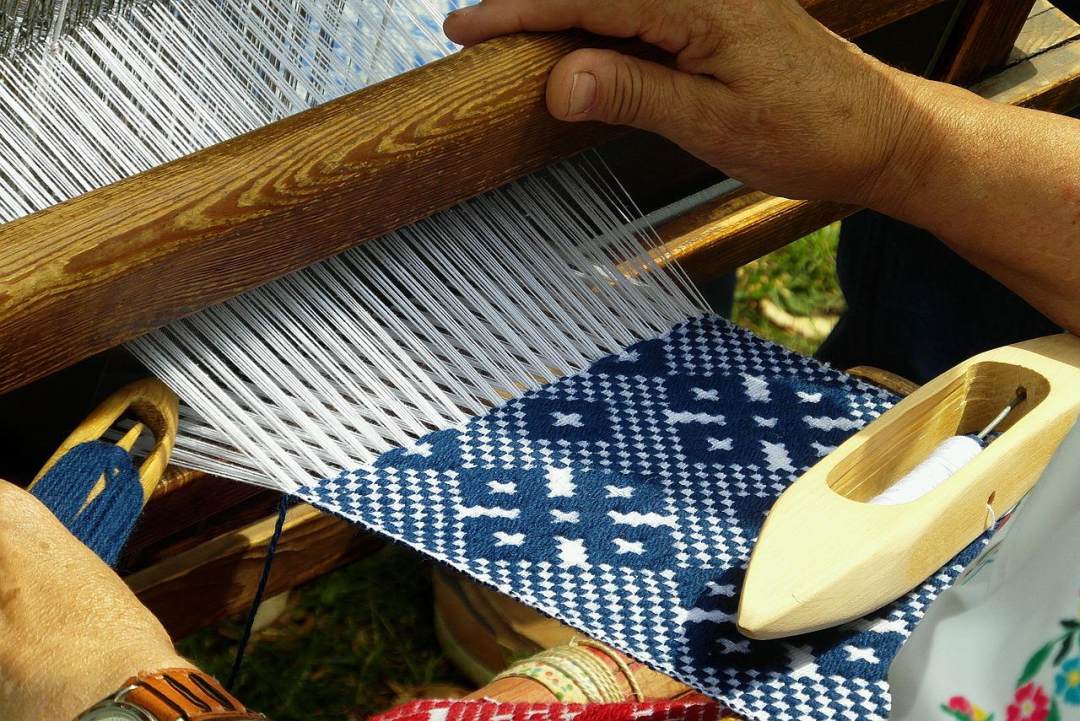 手工业 编织 织布机 羊毛 工作图片