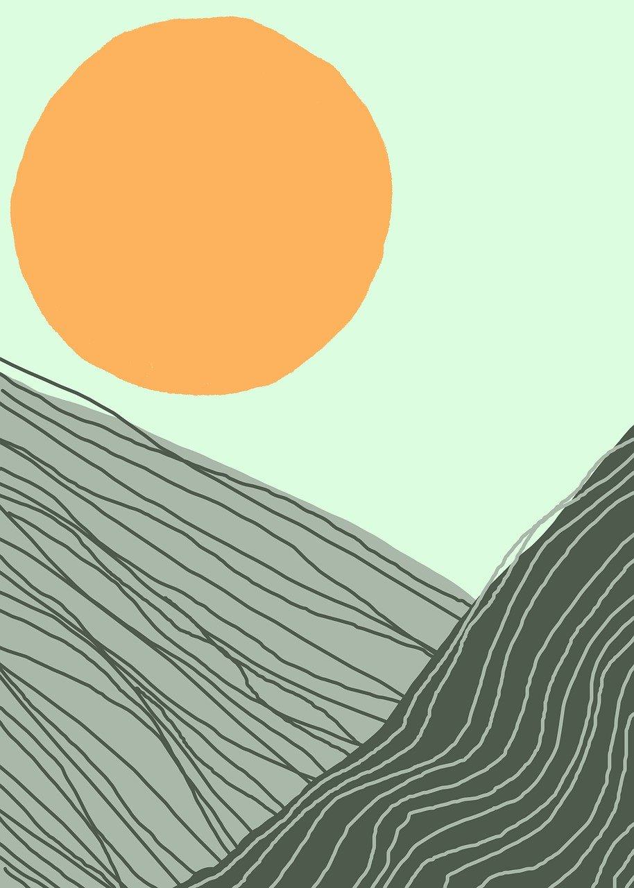 山 太阳 波西米亚风格 波西米亚艺术 数字艺术图片